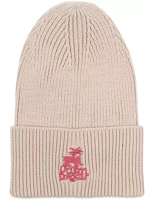 Palm Angels Ribbed Knit Beanie