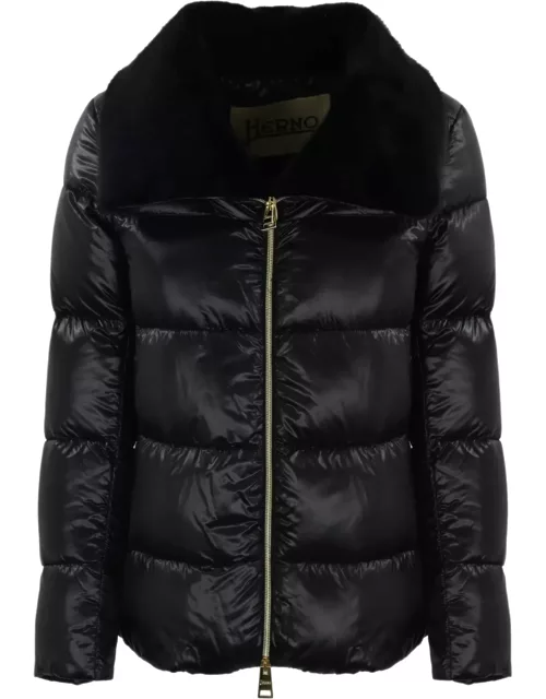 Herno Quilted Down Jacket With Faux Fur