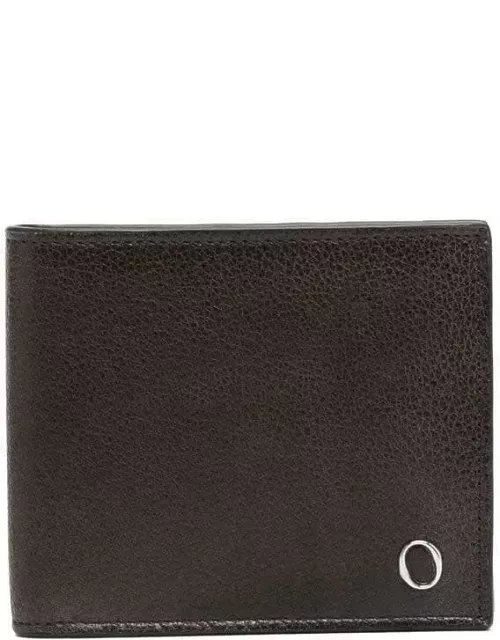Orciani Black Hammered Leather Wallet