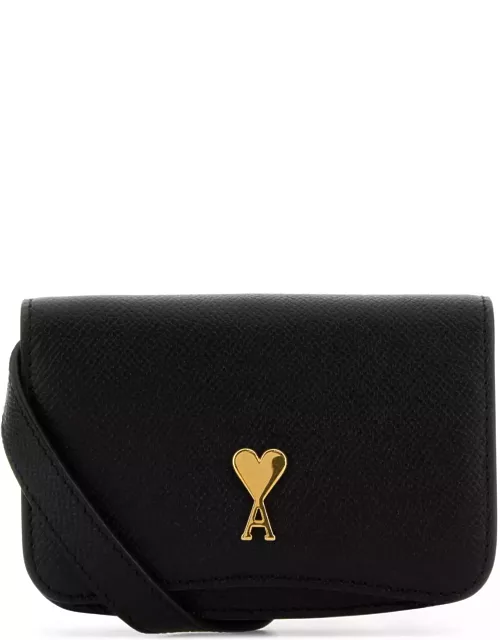 Ami Alexandre Mattiussi Black Leather Paris Paris Crossbody Bag
