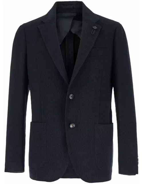 Lardini Blue Bouclã Jacket