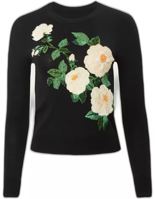 Floral Intarsia Wool Sweater