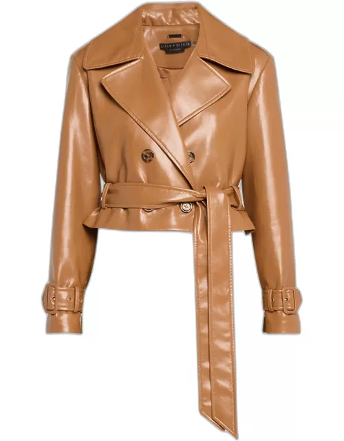 Keith Vegan Leather Cropped Trench Coat