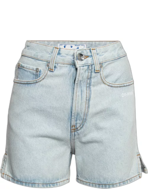 Off-White Blue Denim Diag Straight Shorts