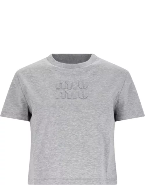 miu miu Logo Crop T-Shirt