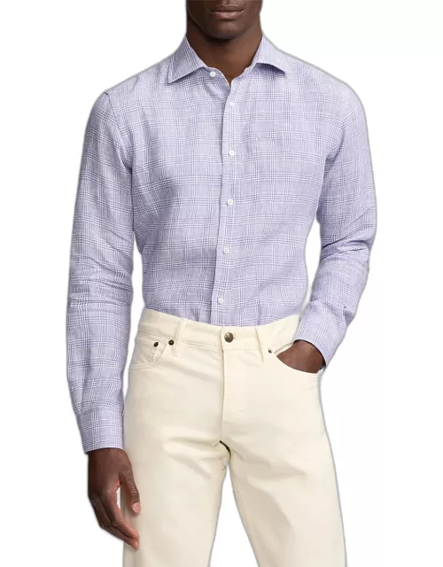 Men's Glen Plaid Linen Shirt