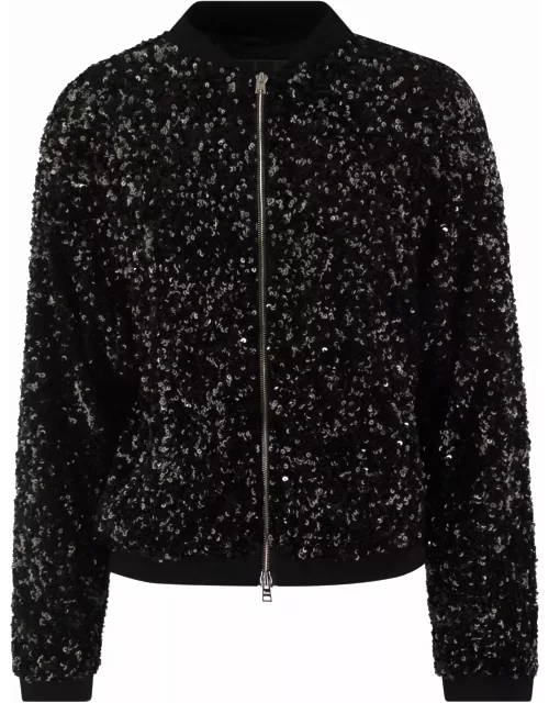 Herno Bomber Jacket With Sequin