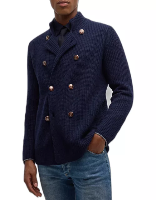 Men's Knit Double-Breasted Cardigan