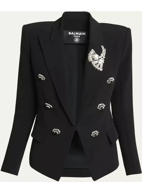 6-Button Embellished Blazer