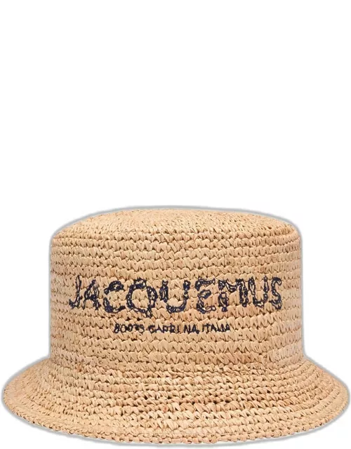 Le Bob Pesco Woven Raffia & Straw Bucket Hat