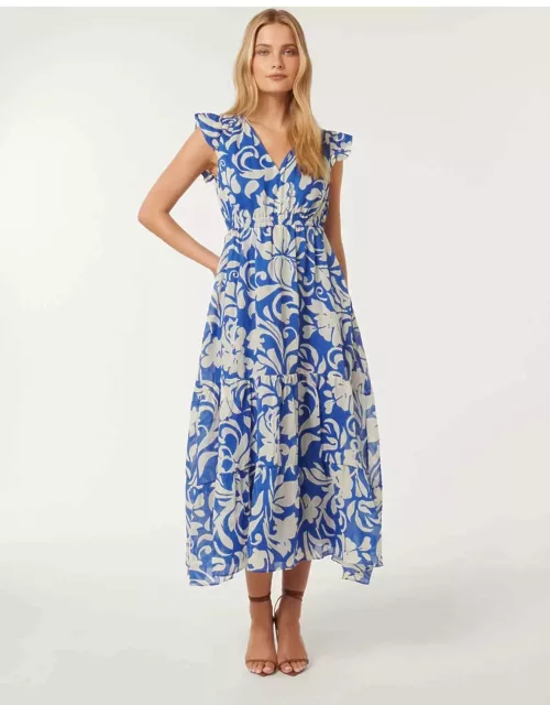 Forever New Women's Florence Midi Dress in Blue Darling Chintz