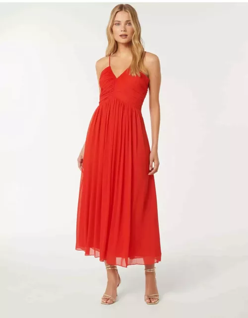 Forever New Women's Nakita Ruched-Bodice Maxi Dress in Candy Apple Red