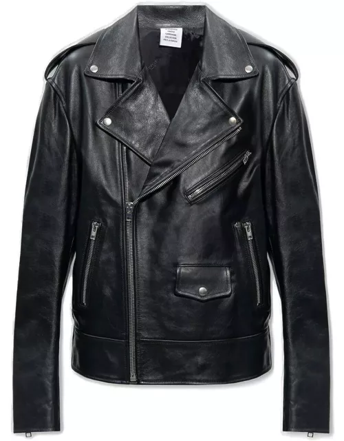 VETEMENTS Zip-up Long-sleeved Leather Jacket