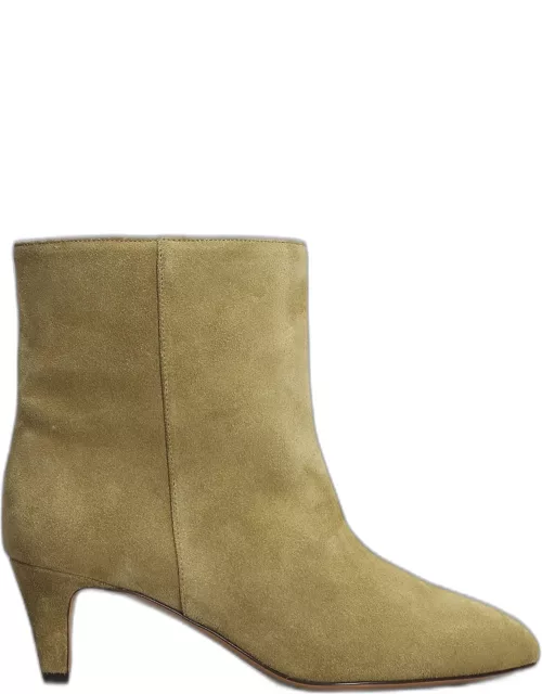 Isabel Marant Daxi Low Heels Ankle Boots In Taupe Suede