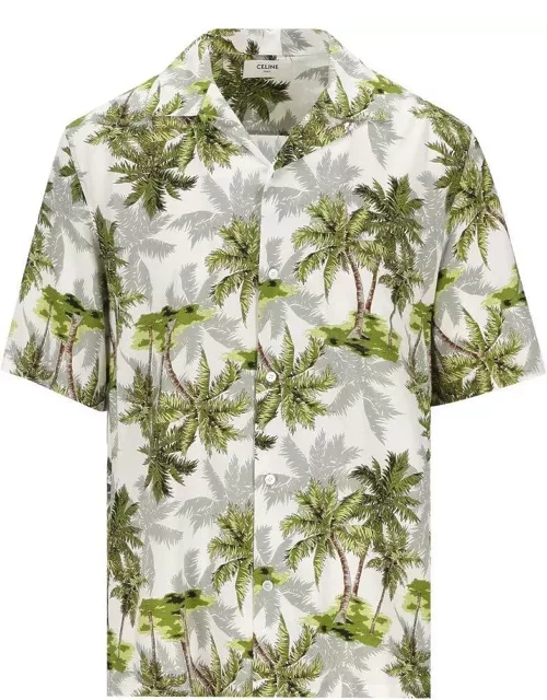 Celine Palm Print Short-sleeve Shirt