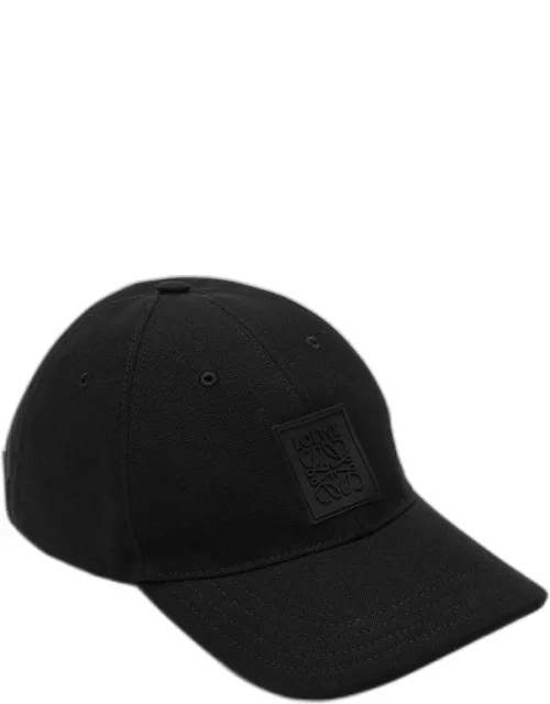 Black baseball cap with logo patch