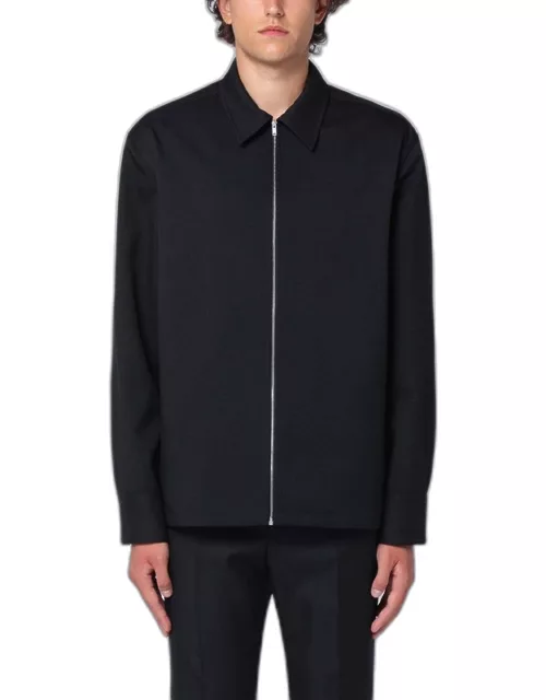 Shirt jacket with black zip