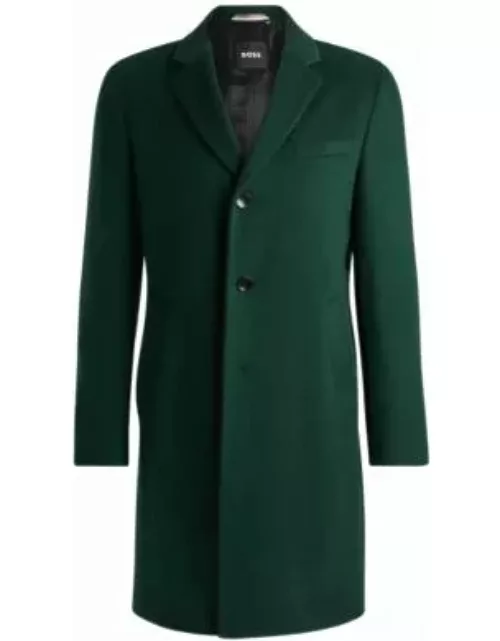 Slim-fit coat in wool and cashmere- Light Green Men's Formal Coat