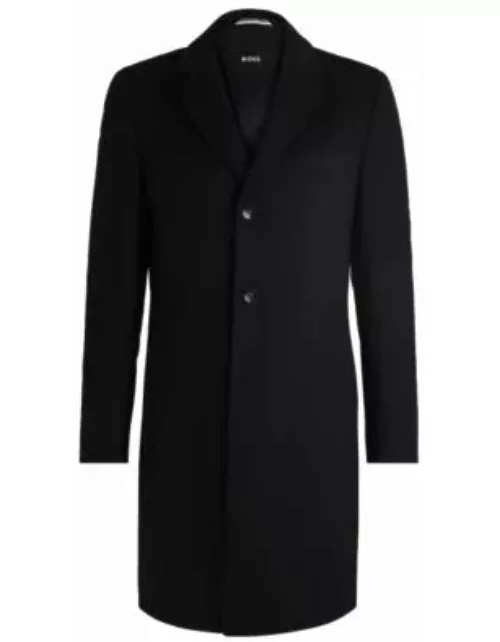Slim-fit coat in wool and cashmere- Dark Blue Men's Formal Coat