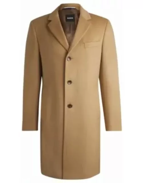 Slim-fit coat in wool and cashmere- Beige Men's Formal Coat