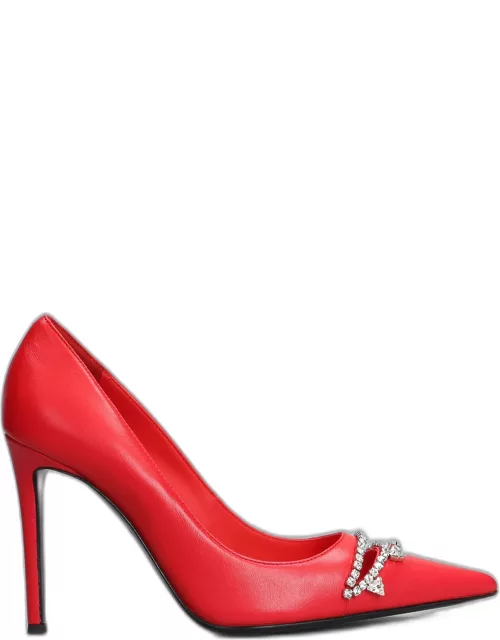 AREA Pumps In Red Leather