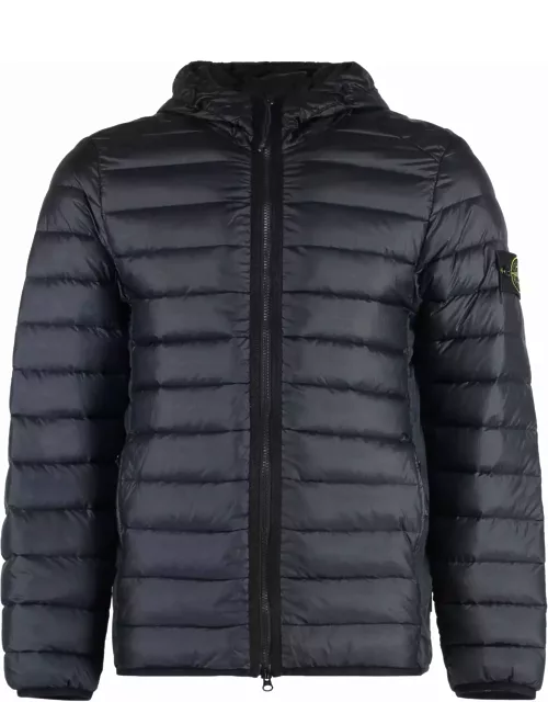 Stone Island Hooded Techno Fabric Down Jacket