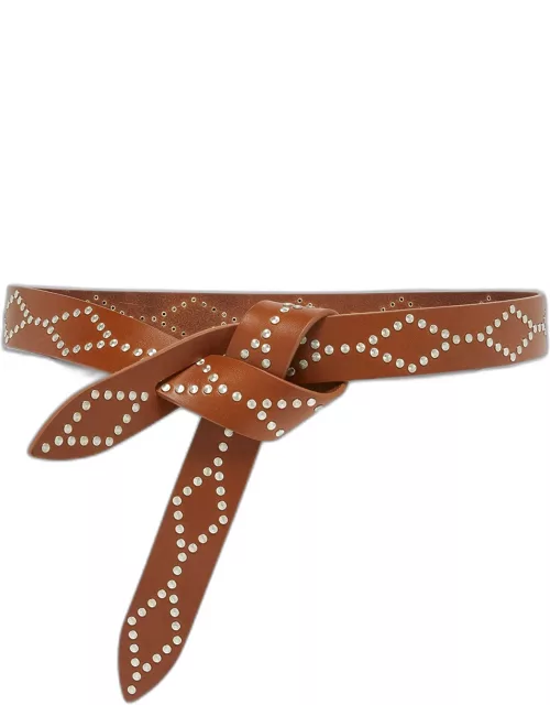 Lecce Studded Leather Pull-Through Belt