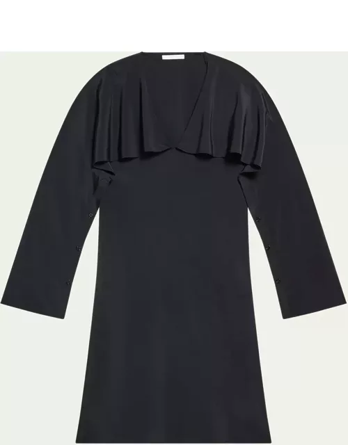 Long-Sleeve Silk Scarf Dres