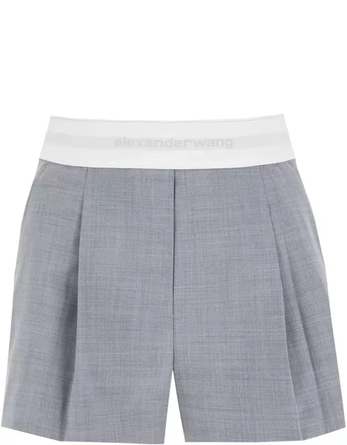 ALEXANDER WANG pleated shorts with branded band