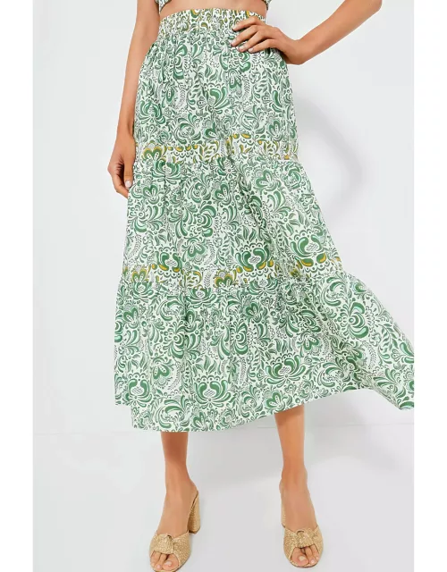 Green Floral Giada Maxi Skirt