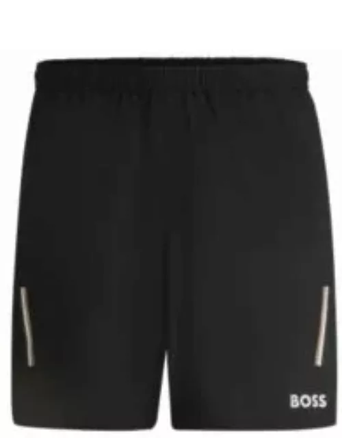 BOSS x Matteo Berrettini water-repellent shorts with logo print- Black Men's Short