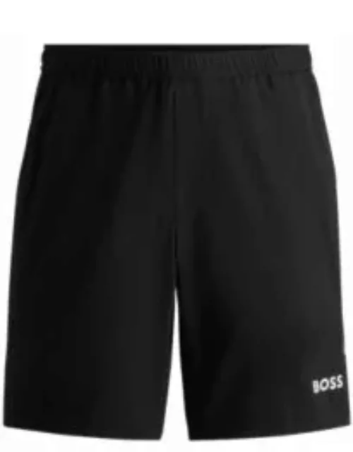 BOSS x Matteo Berrettini tennis shorts with four-way stretch- Black Men's Short