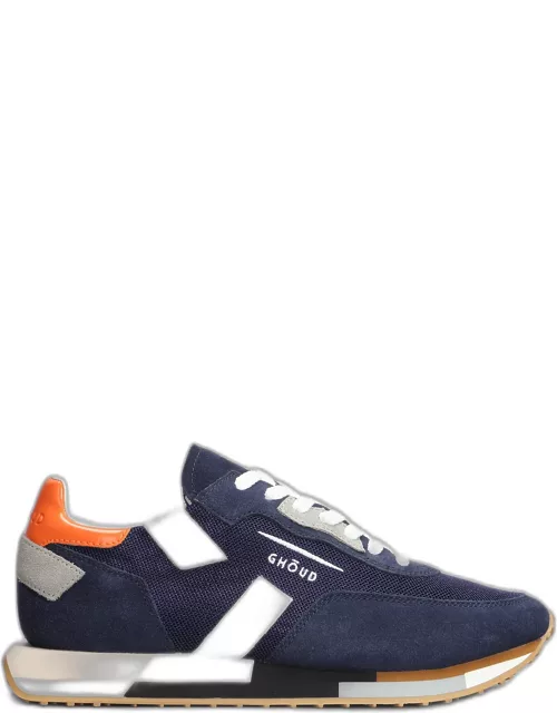 GHOUD Rush Multi Sneakers In Blue Suede And Fabric