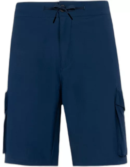 MC2 Saint Barth Man Navy Blue Bermuda Shorts Deck