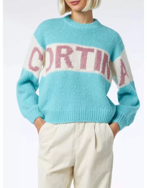 MC2 Saint Barth Woman Boxy Shape Soft Sweater With Cortina Jacquard Print