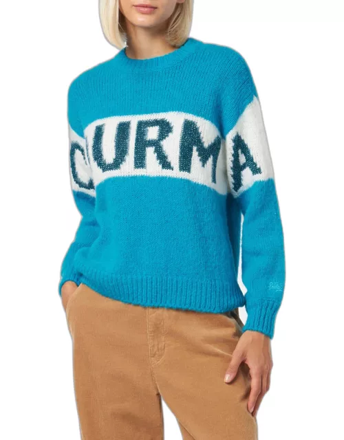 MC2 Saint Barth Woman Boxy Shape Soft Sweater With Courma Jacquard Print