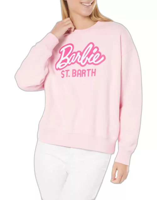 MC2 Saint Barth Woman Fleece Sweatshirt With Barbie St. Barth Print Barbie Special Edition