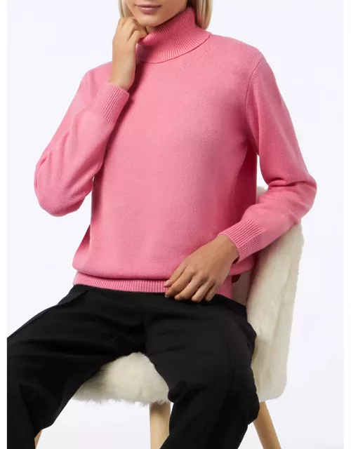 MC2 Saint Barth Woman Knitted Pink Turtleneck Sweater