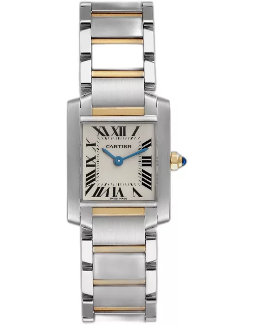 Cartier Tank Francaise Small Steel Yellow Gold Ladies Watch 20.0 m