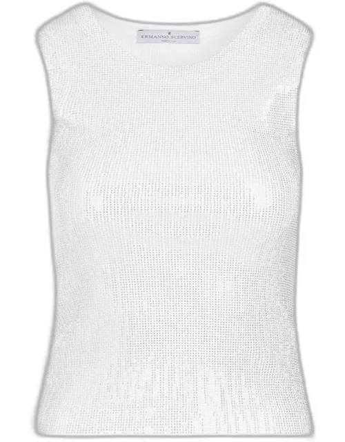 Ermanno Scervino Tank Top With Crystal