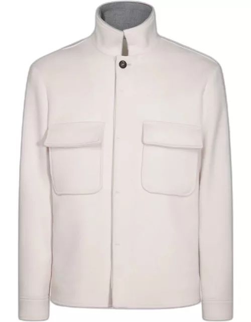 Eleventy White Wool Casual Jacket