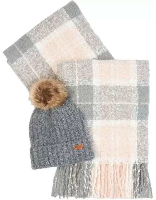 Barbour Saltburn Tartan Scarf & Beanie Knitted Set