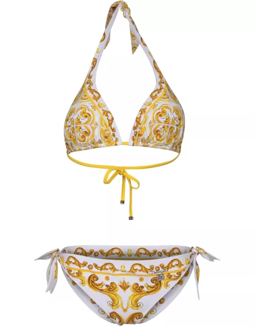 Dolce & Gabbana Yellow Triangle Bikini Set