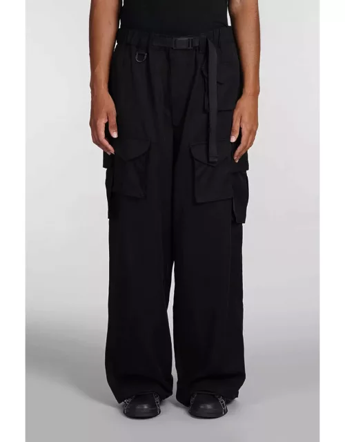 Y-3 Pants In Black Wool And Polyester