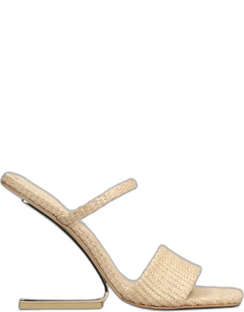 Cult Gaia Rene Slipper-mule In Gold Raffia