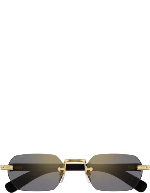 Cartier Eyewear Rectangular Rimless Sunglasse