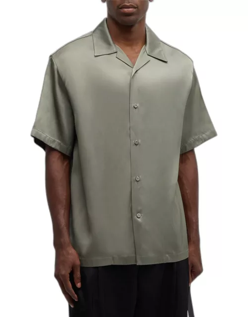 Men's Boxy Pressed-Collar Twill Shirt
