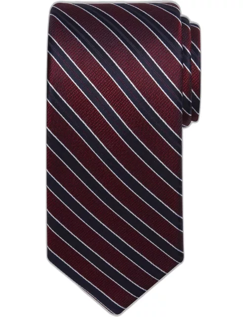 JoS. A. Bank Men's Traveler Collection Barbell Stripe Tie, Burgundy, One
