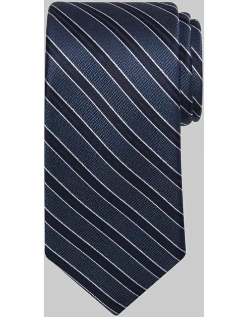 JoS. A. Bank Men's Traveler Collection Barbell Stripe Tie, Navy, One