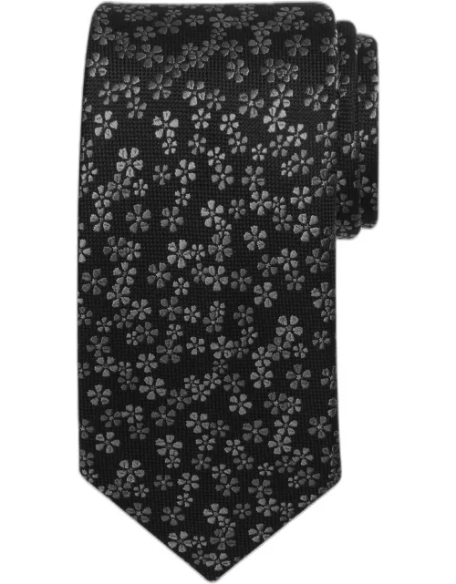 JoS. A. Bank Men's Traveler Collection Modern Floral Tie, Black, One